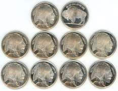 10 Gem Cameo Prooflike 1 Troy Oz pure Buffalo Rounds