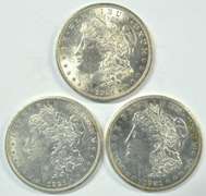 Real flashy 1921 P-D-S Morgan Silver Dollars. Nice