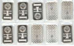 10 One Troy Ounce pure .999 Fine Silver Bars. Sealed