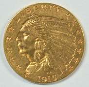 Super lovely 1915 US $2.50 Indian Gold Piece