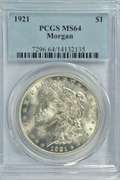 Snowy-white near Gem BU 1921 Morgan Dollar. PCGS MS64