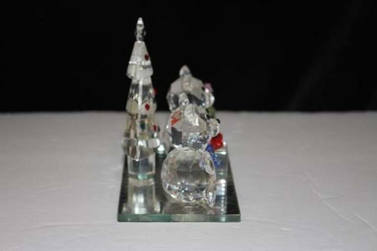 Crystal Teddy Bears on Mirror Base