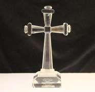 Crystal Cross on Pedestal