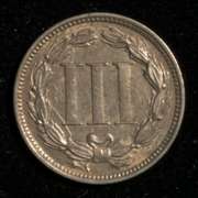 1869 Near Uncirculated 3 Cent Nickel