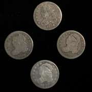 4 Bust Dimes 1827 1834 1836 1837