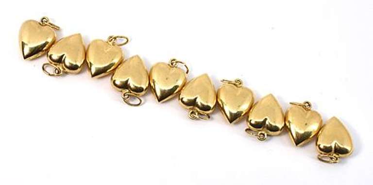 Nice Group of 10 14k Puffed Hearts