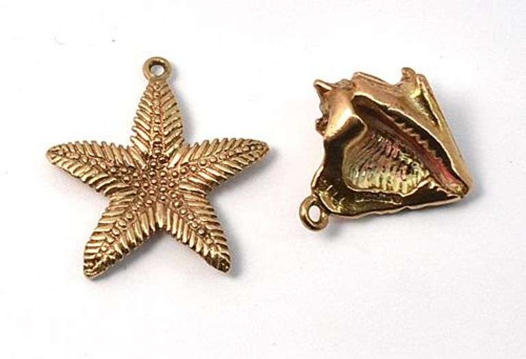 Conch Shell and Starfish Charms