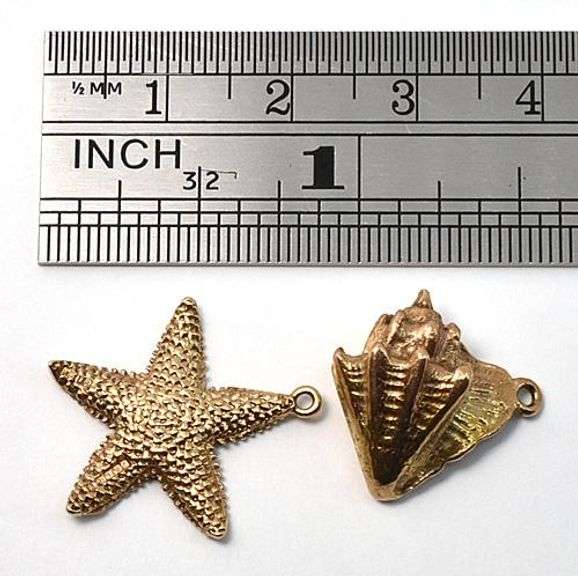 Conch Shell and Starfish Charms