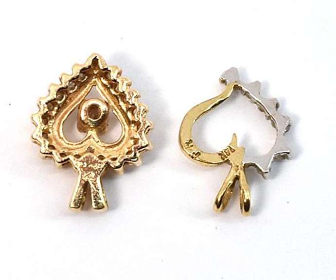 Two 14k Diamond Heart Pendants