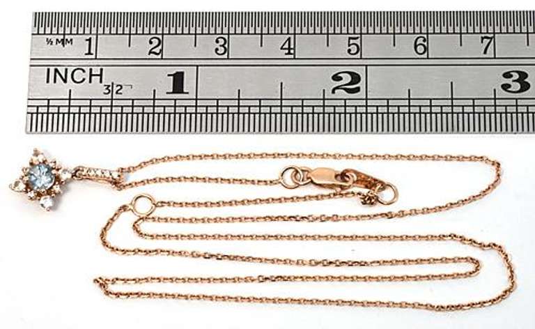 Rose Gold Aquamarine Pendant