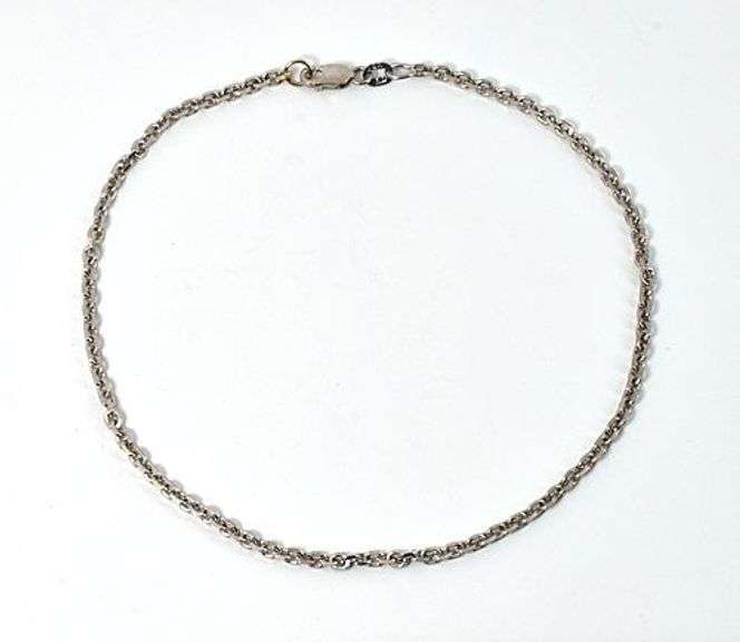Sturdy 14k White Gold Anklet