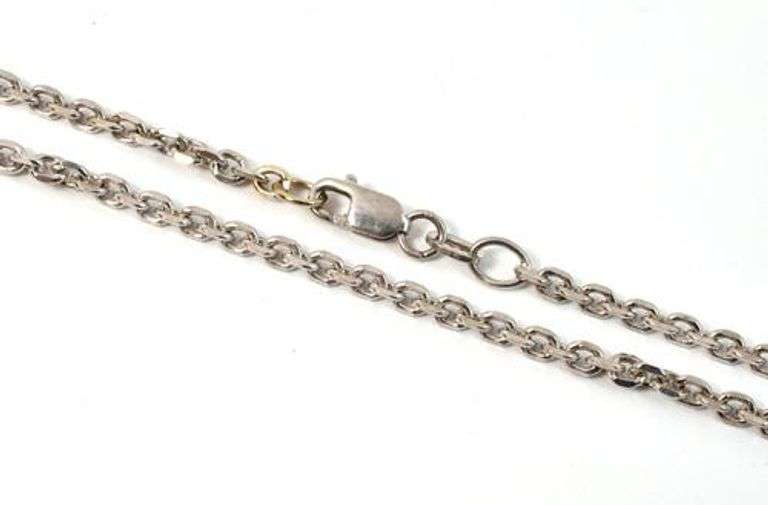 Sturdy 14k White Gold Anklet