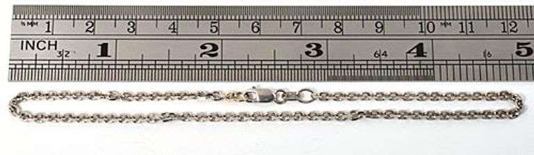Sturdy 14k White Gold Anklet