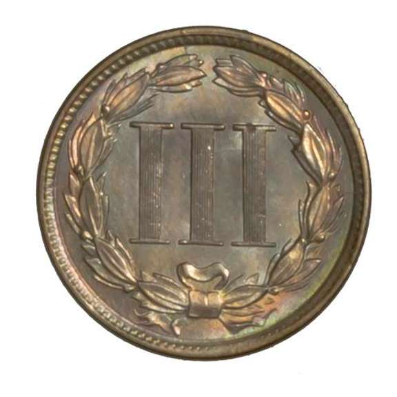 1881 Gem BU 3 Cent Nickel