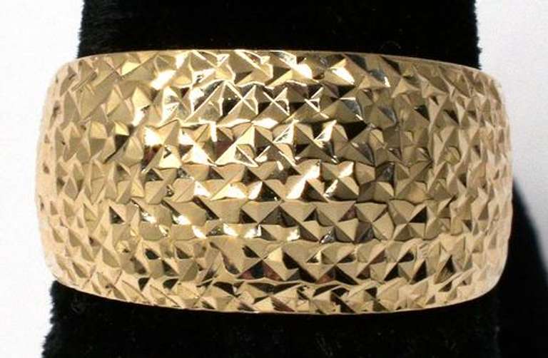 Textured Dome Ring in 14KT Yellow Gold