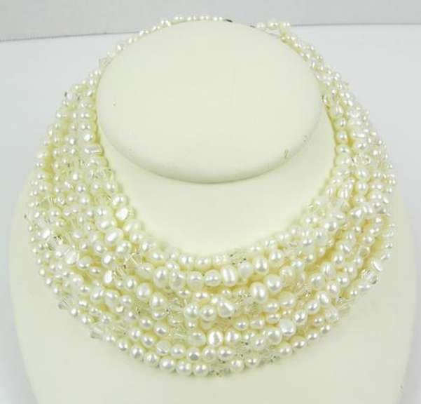 Stunning Freshwater Pearls 10-Strand Choker