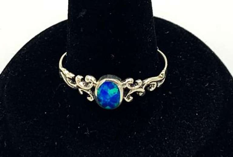Everyday Oval Blue Opal Ring