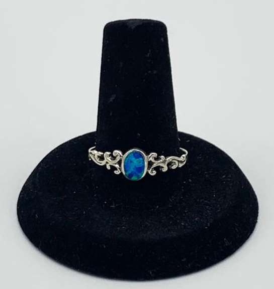 Everyday Oval Blue Opal Ring