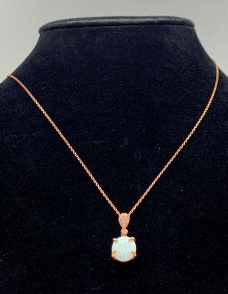 Sparkling Opal Necklace in Sterling Silver