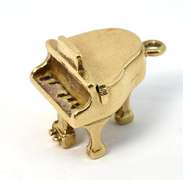 Detailed 14k Grand Piano Charm
