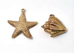 Conch Shell and Starfish Charms