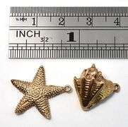 Conch Shell and Starfish Charms