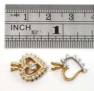 Two 14k Diamond Heart Pendants