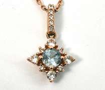 Rose Gold Aquamarine Pendant