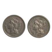 1872 and 1876 3 Cent Nickels