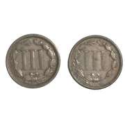 1872 and 1876 3 Cent Nickels
