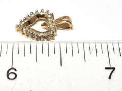 Dainty Diamond Heart Pendant in Yellow Gold