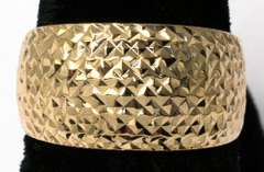 Textured Dome Ring in 14KT Yellow Gold