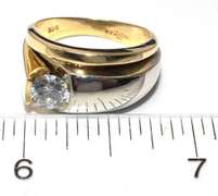 Interesting CZ Ring in 14KT 2-Tone Gold
