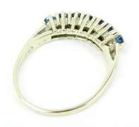 Beautiful Vintage 14K Ring of 7 Blue Sapphires, 7.75