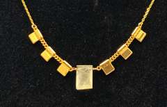 Unique Stone Necklace in Yellow Gold Plated SS