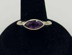 Ornate Marquise Cut Amethyst Ring