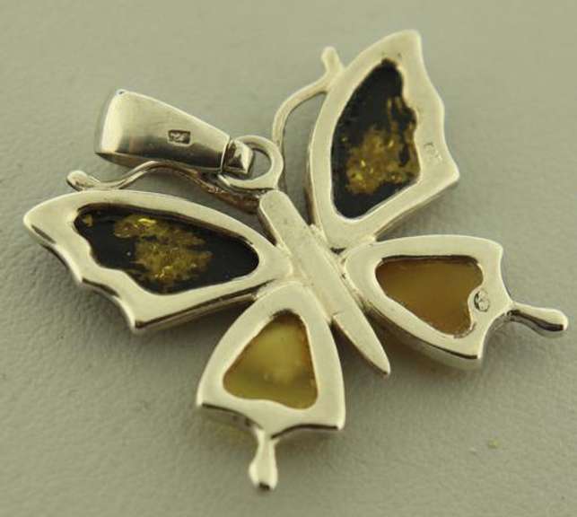 Vintage Sterling Silver Amber Pendant