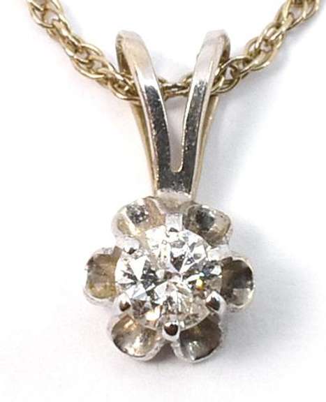 Nice 1/10 Ct. Diamond Pendant & Necklace