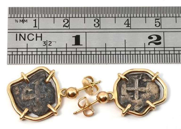 Spanish Treasure Coin Earrings