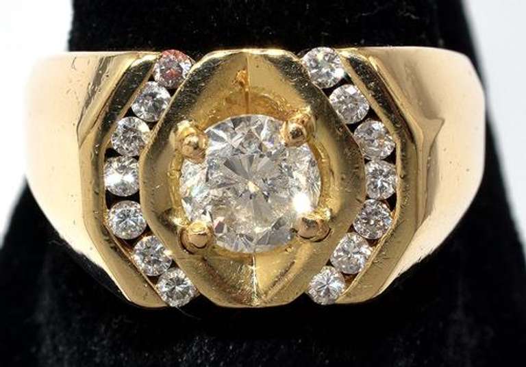 Massive 1.42CTW Diamond Ring in 14KT Yellow Gold