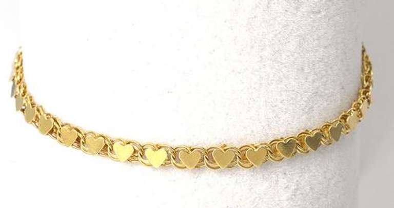 Beverly Hills Gold Heart Bracelet, 14KT Yellow Gold