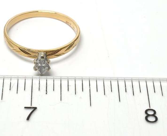 Marquise Diamond Engagement Ring, 14KT Yellow Gold