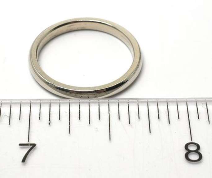 Narrow 14KT White Gold Wedding Band, 5 3/4