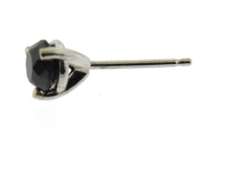 Simple White Gold Black Diamond Stud Earrings