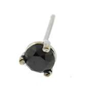 Simple White Gold Black Diamond Stud Earrings