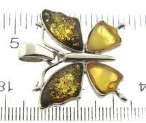 Vintage Sterling Silver Amber Pendant