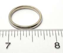Narrow 14KT White Gold Wedding Band, 5 3/4