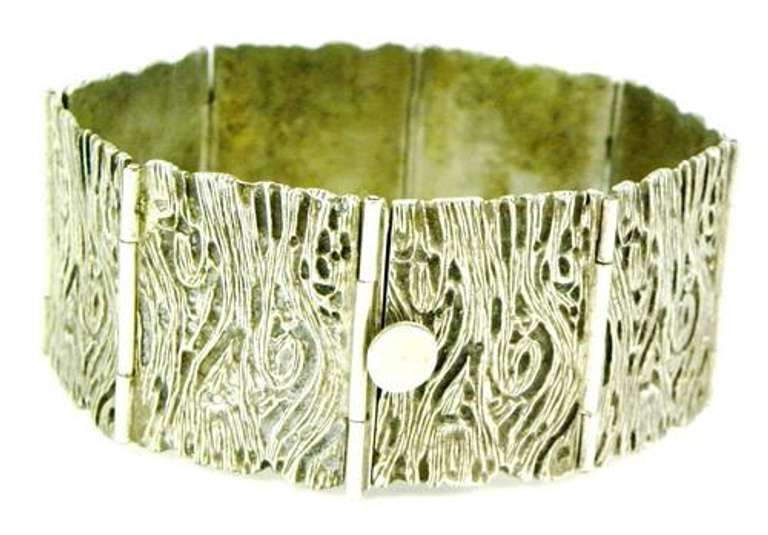 Fabulous Early 835 Silver Wide Panel Bracelet