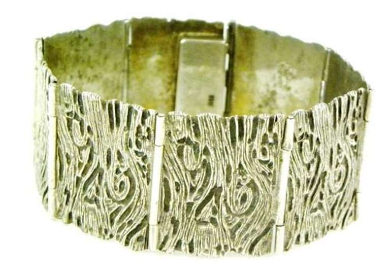 Fabulous Early 835 Silver Wide Panel Bracelet
