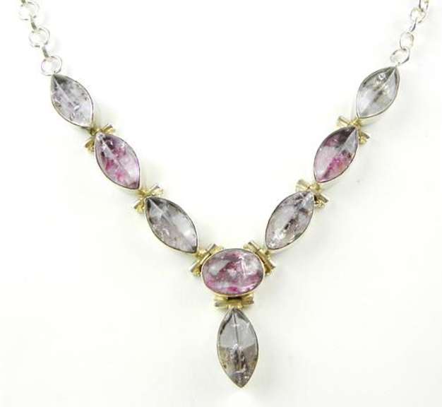 Sterling Amethyst Fluorite Necklace
